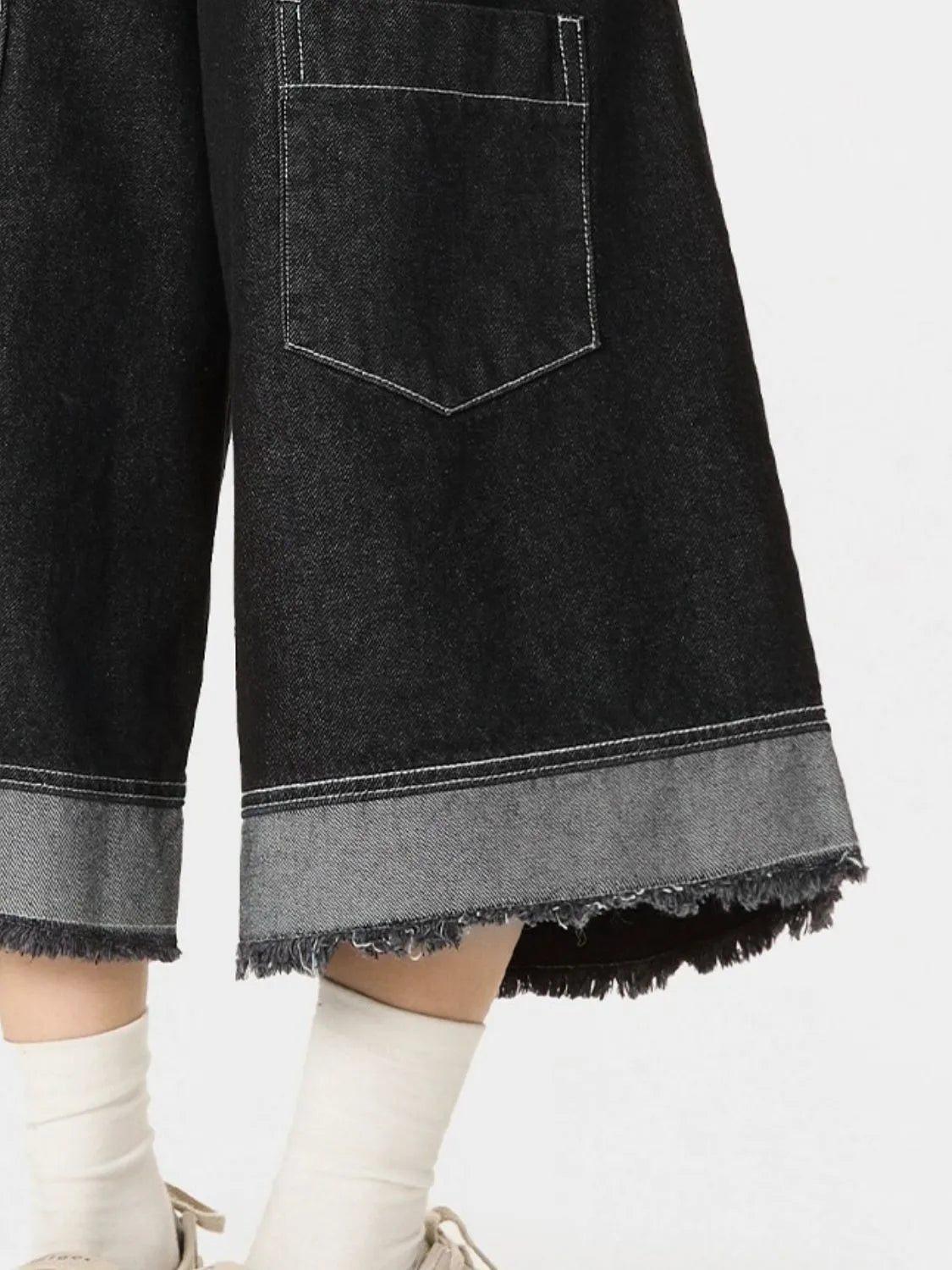 High-Waisted Button-Fly Denim Shorts - Fashorio