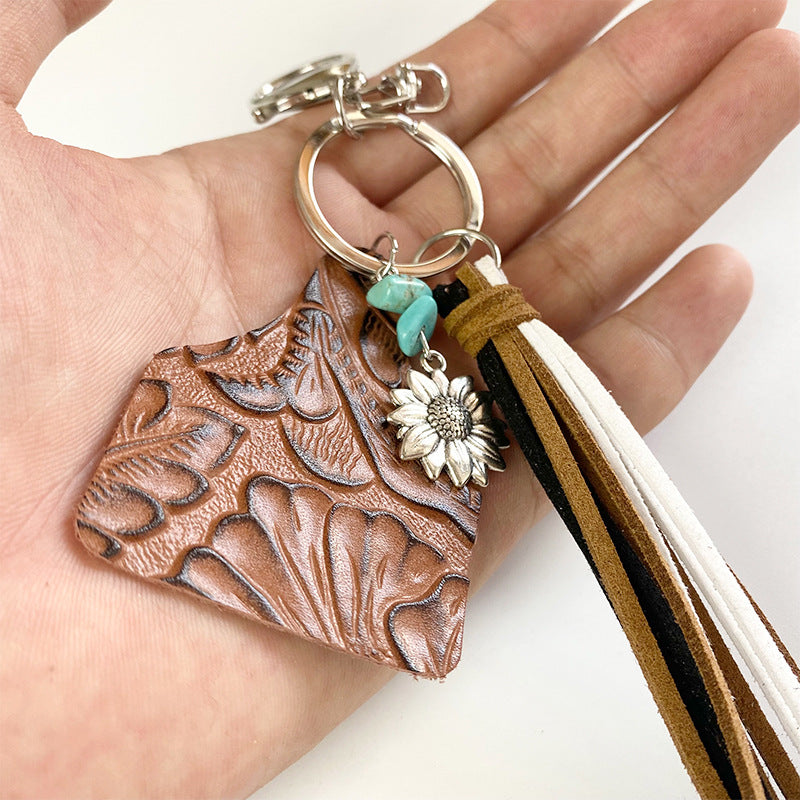 Turquoise Fringe Detail Key Chain - Fashorio