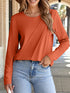 Asymmetric Seam Detail Long Sleeve Top - Fashorio