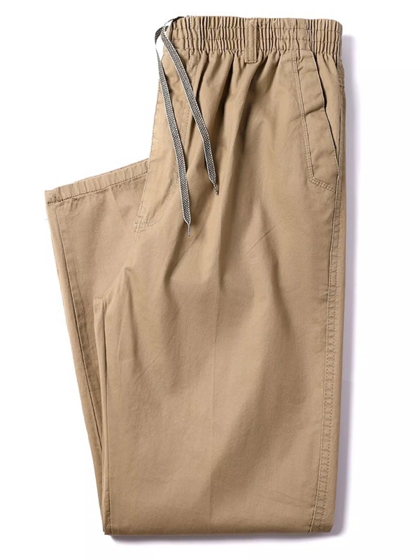 Men's Plus Size Drawstring Loose Fit Pants Earthy Yellow - Fashorio