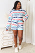 Shiny Tie-Dye Dropped Shoulder Lounge Set Multicolor - Fashorio