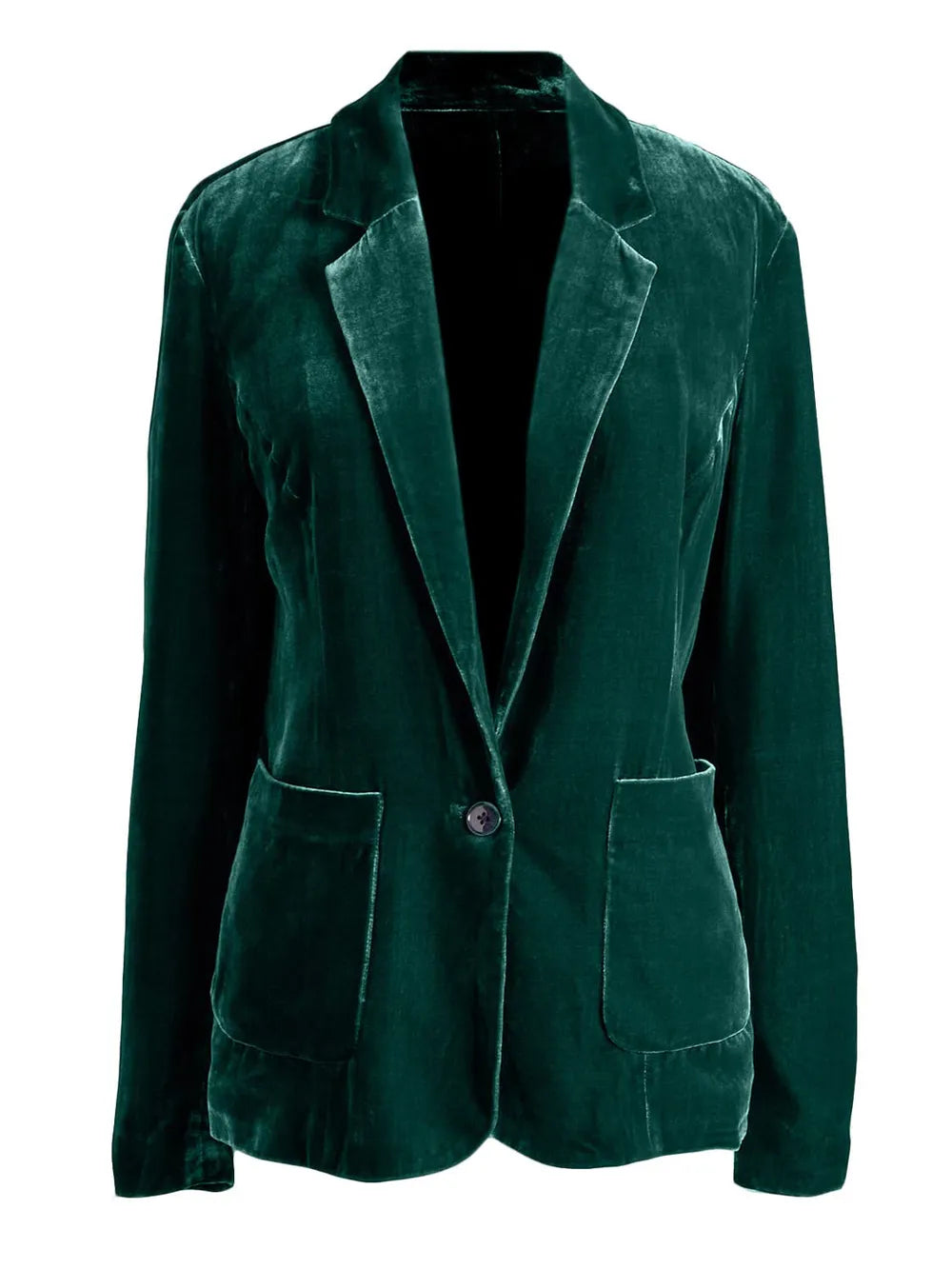 Pocketed Button Up Lapel Collar Blazer - Fashorio