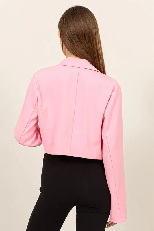 HYFVE Cropped Button-Down Blazer - Fashorio