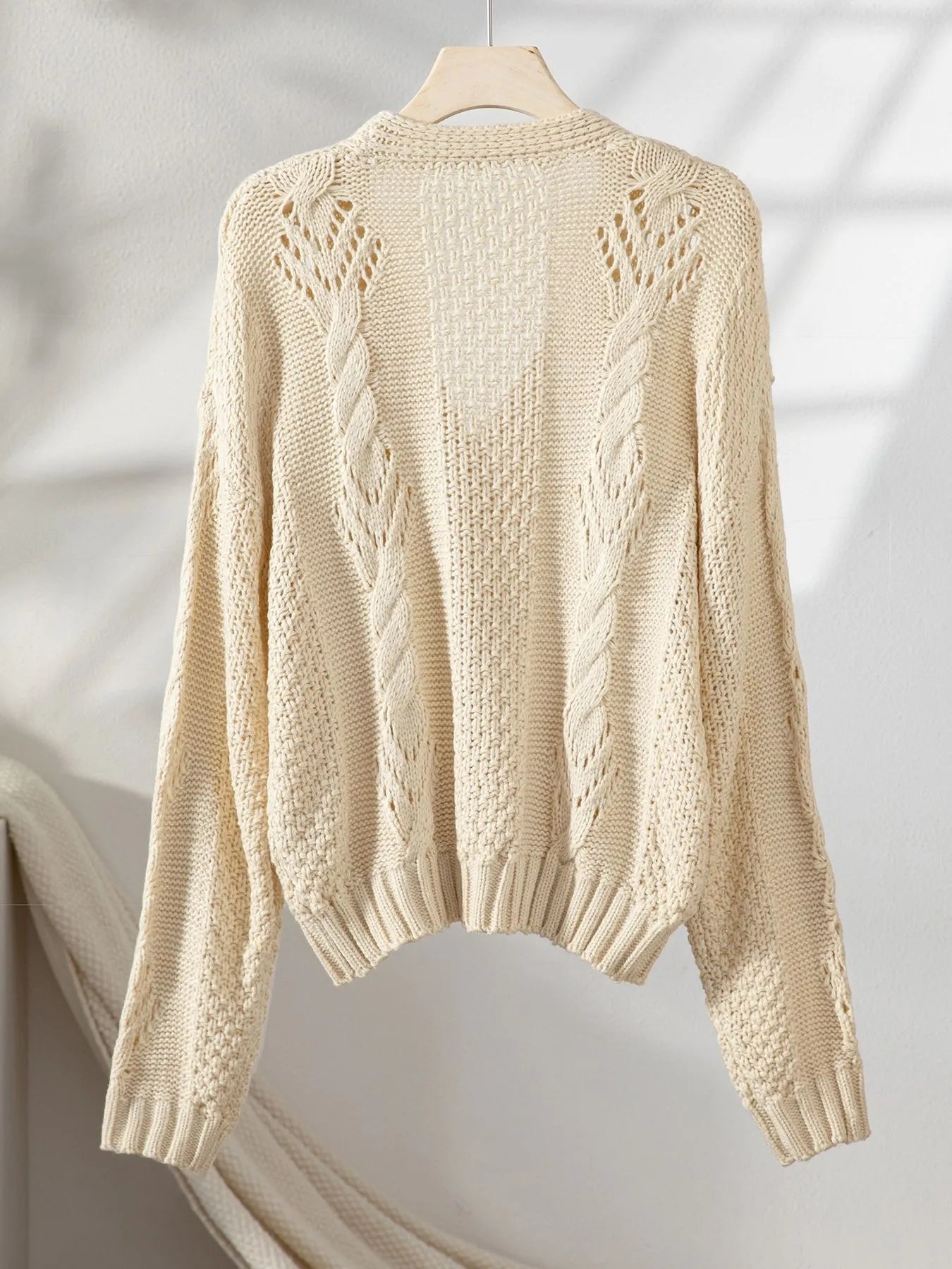 Chunky Cropped Button-Up Sweater Cardigan - Fashorio