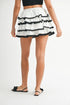 MABLE Poplin Ruffle Layered Contract Lace Trim Mini Skirt - Fashorio