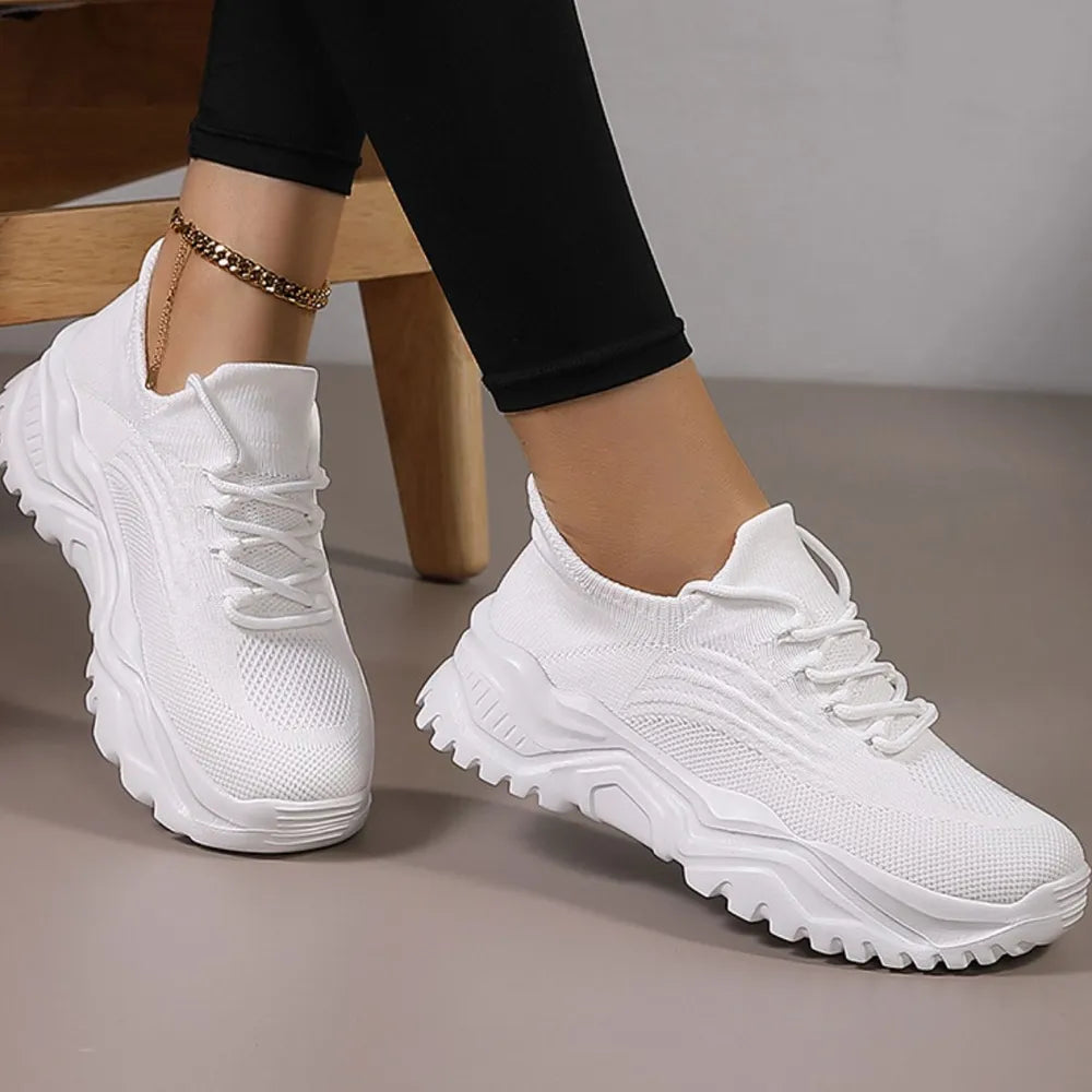 Round Toe Platform Athletic - Fashorio