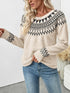 Nordic Fair Isle Pattern Round Neck Sweater - Fashorio