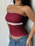 Lace Trim Tube Top - Fashorio