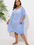 Crochet Trim V-Neck Beach Cover Up Dress - Fashorio