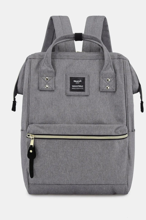 Himawari Waterproof Canvas Backpack Bag with Side Pockets Dark Gray One Size - Fashorio