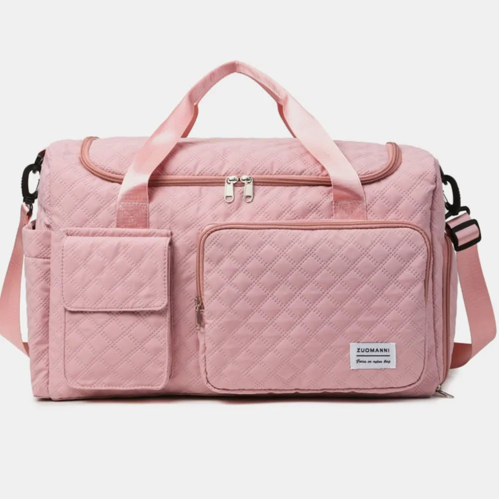 Oxford Cloth Multi Pockets Travel Bag Dusty Pink One Size - Fashorio