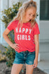 Girls Letter Graphic Short Sleeve T-Shirt - Fashorio