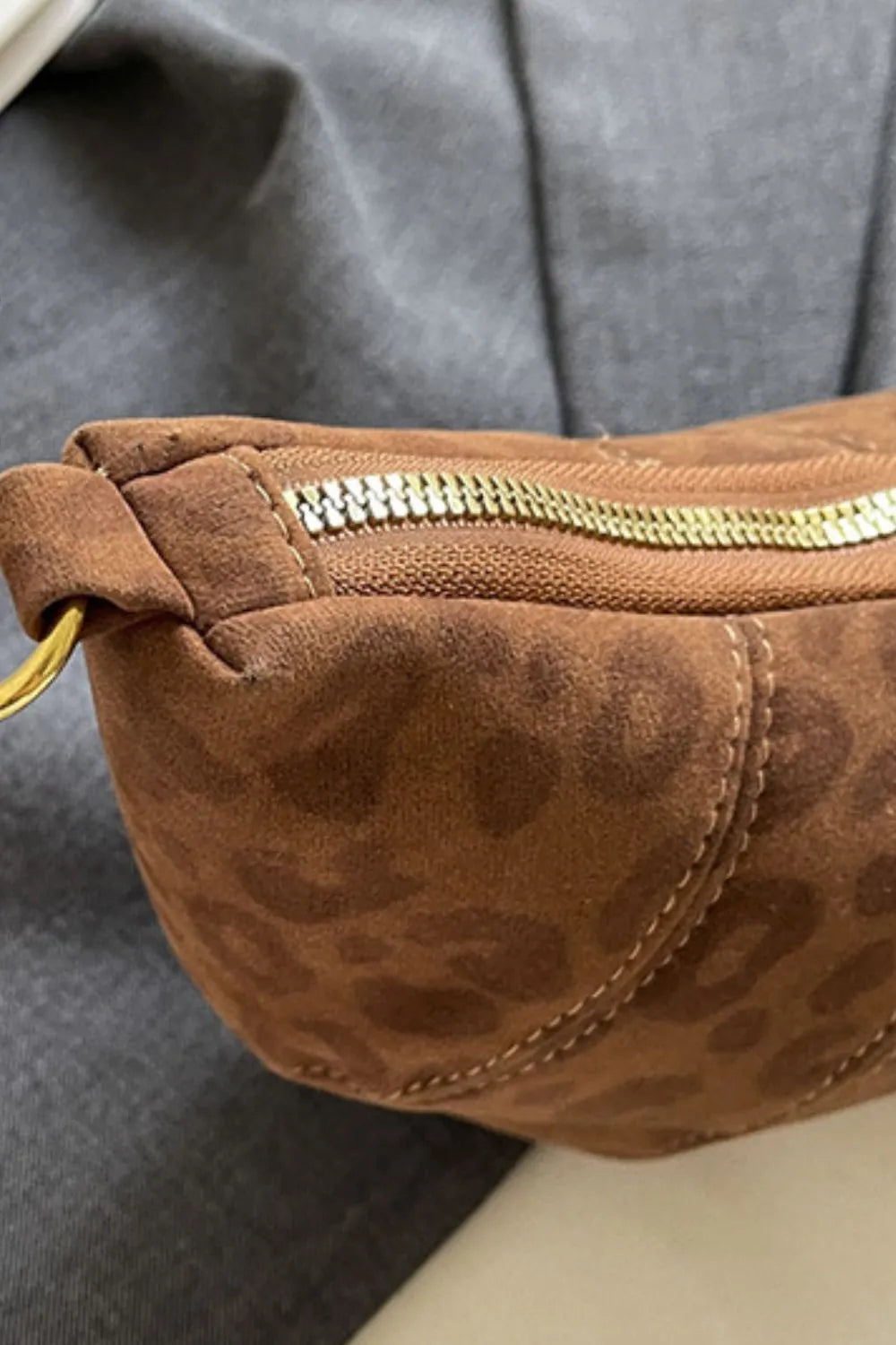 PU Leather Strap Suede Shoulder Bag - Fashorio