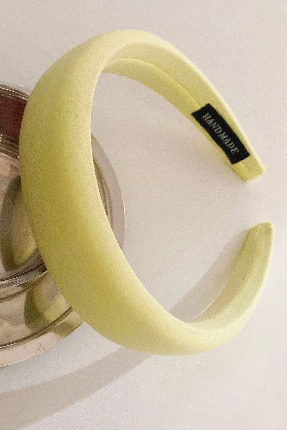 Solid Polyester Wide Headband Light Yellow One Size - Fashorio