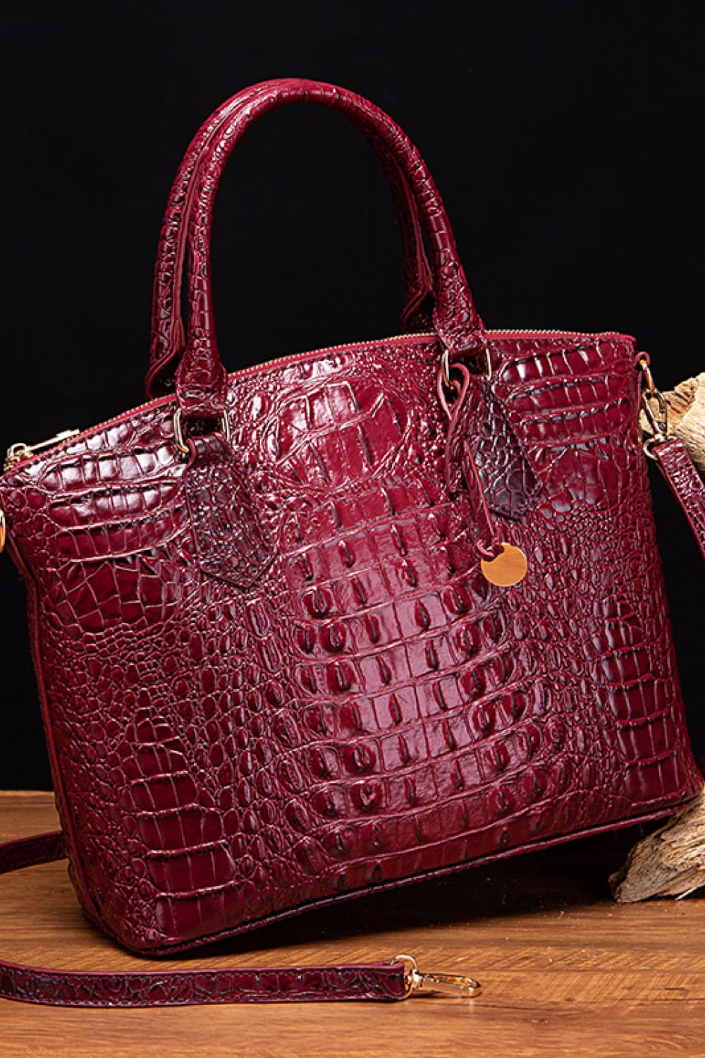 PU Leather Handbag Wine One Size - Fashorio