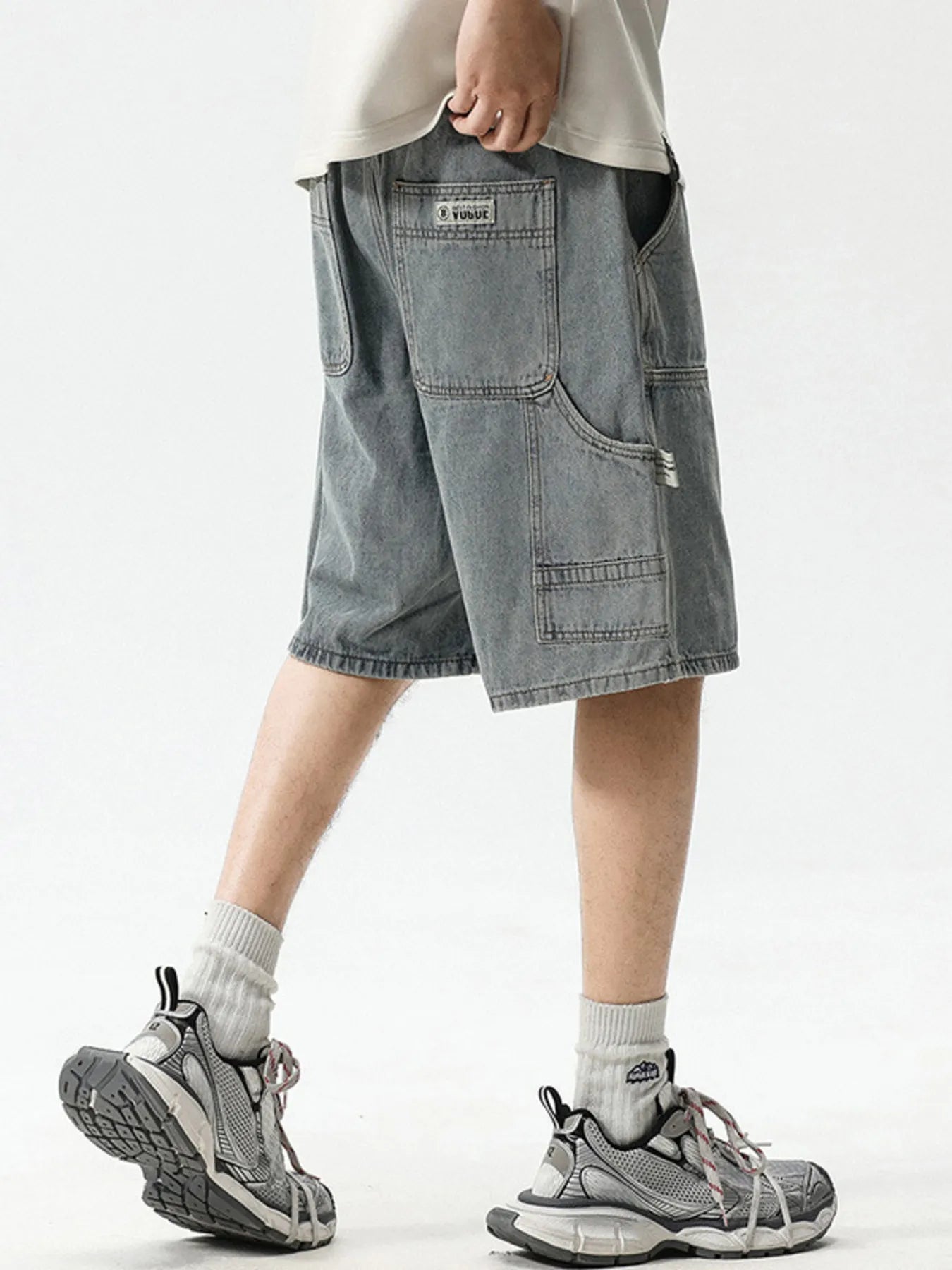 Men's Plus Size Drawstring Loose Fit Denim Shorts - Fashorio