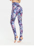 Printed Wide Waistband Active Leggings with Stirrups - Fashorio