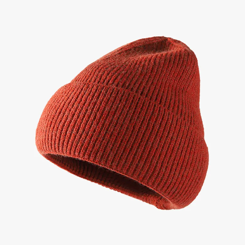 Thermal Solid Knit Hat Rust One Size - Fashorio