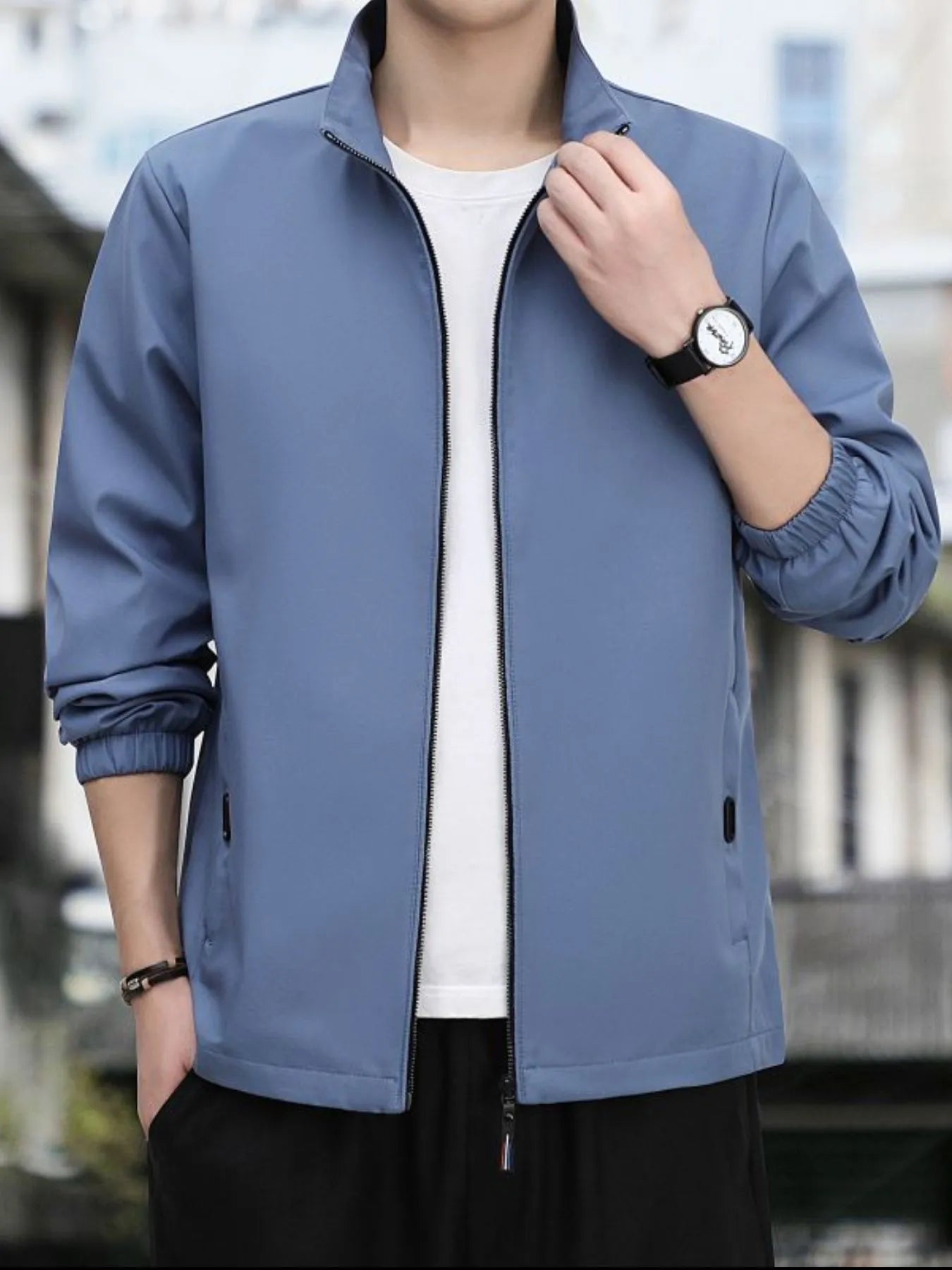Men's Plus Size Zip Up Long Sleeve Jacket - Fashorio