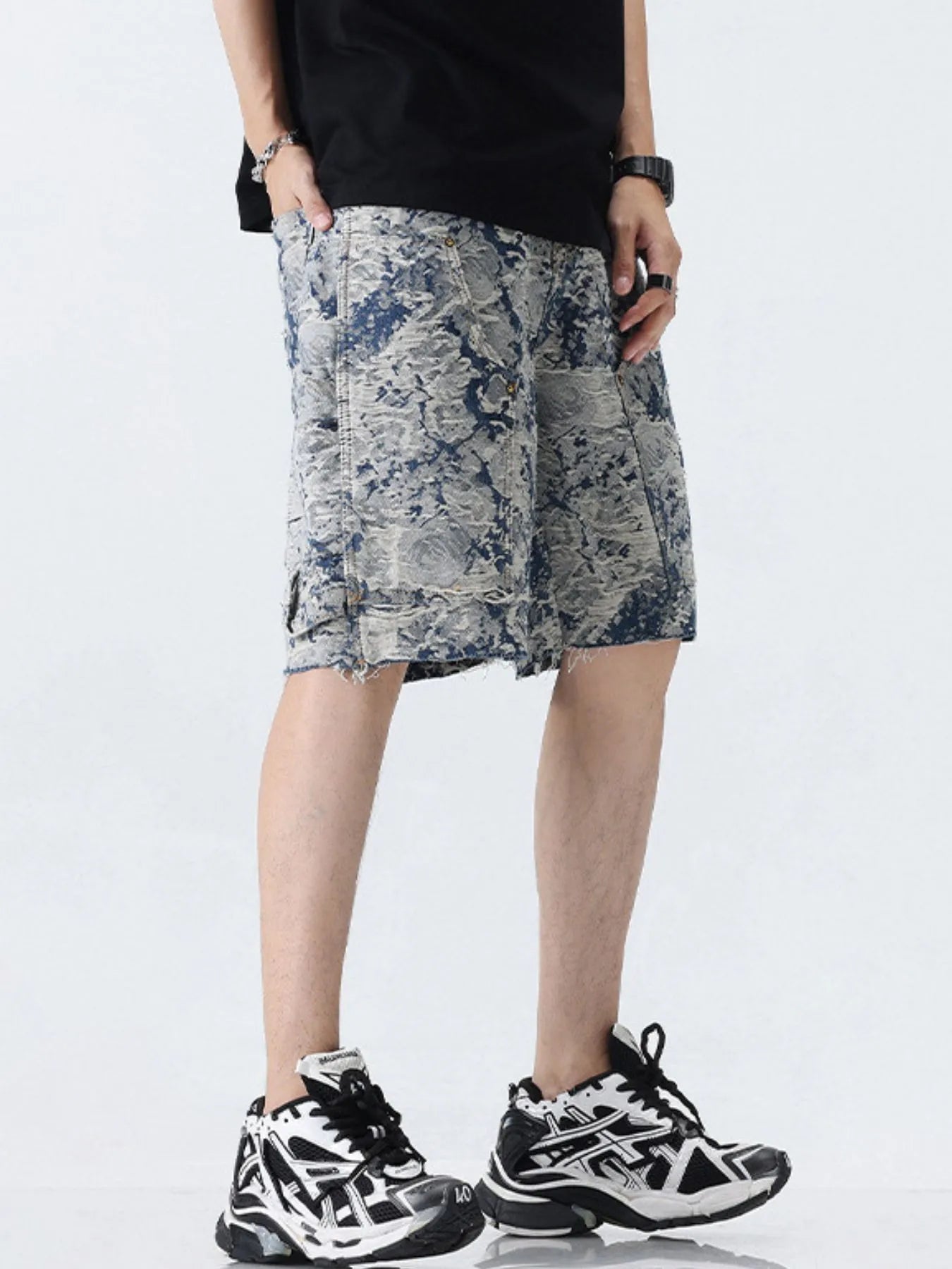 Men's Loose Fit Denim Shorts with Pockets - Fashorio