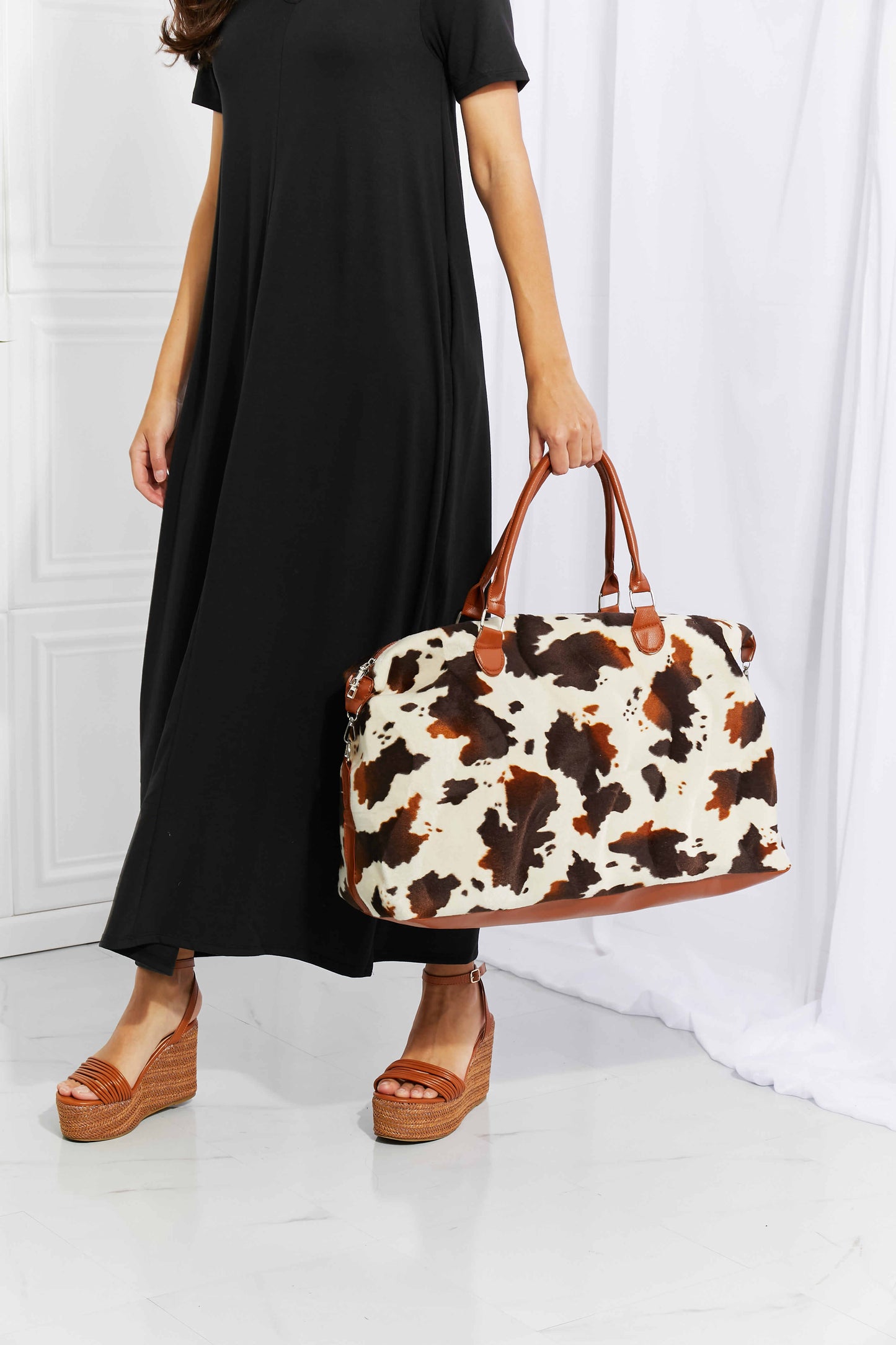 Animal Print Plush Weekender Bag - Fashorio