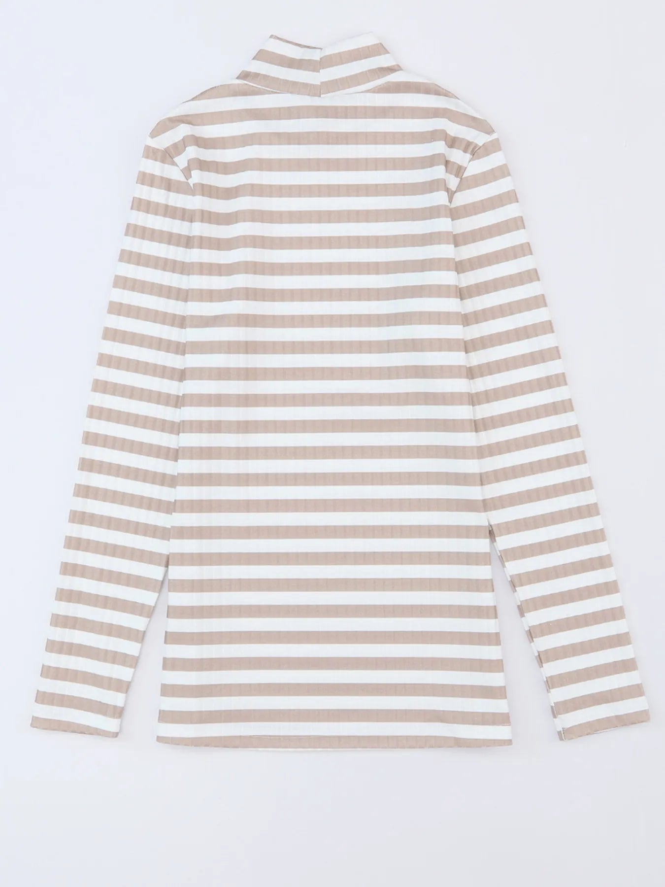 Striped Textured Knit Long Sleeve Tee - Fashorio