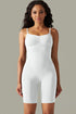 Spaghetti Strap Active Romper White - Fashorio