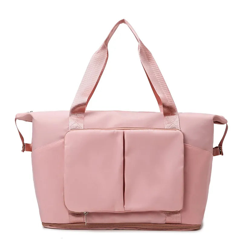 Oxford Cloth Multi Pocket Travel Bag Burnt Coral One Size - Fashorio