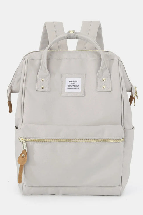 Himawari Waterproof Canvas Backpack Bag with Side Pockets Light Gray One Size - Fashorio