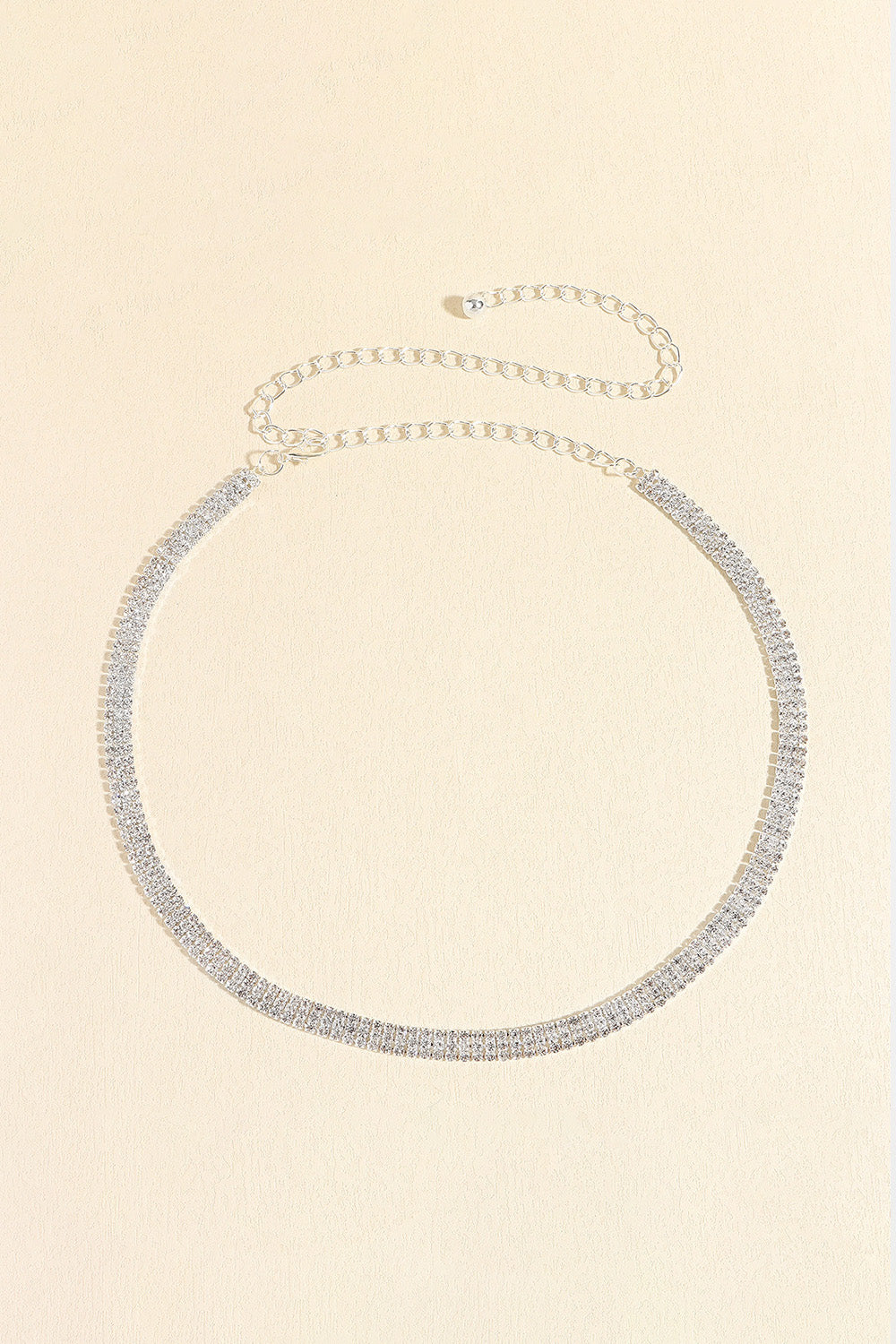 Rhinestones Alloy Belt Silver One Size - Fashorio