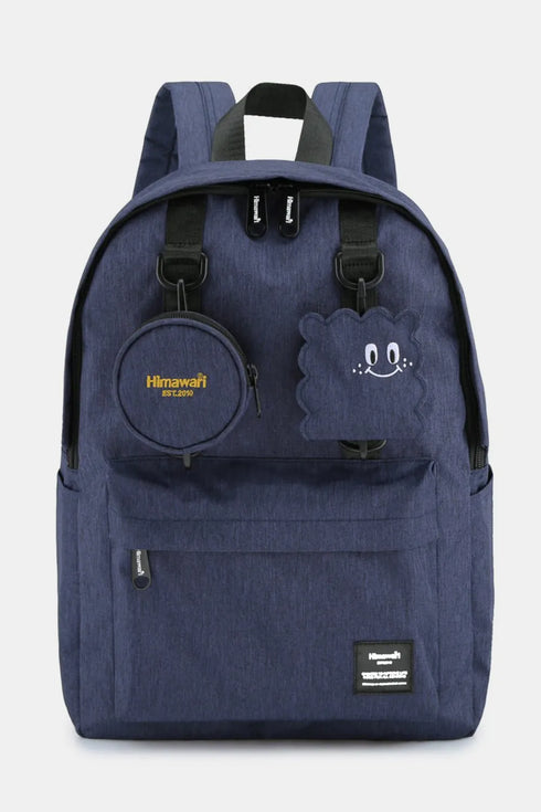 Himawari Waterproof Canvas Backpack Bag with Removable Coin Purse Navy One Size - Fashorio