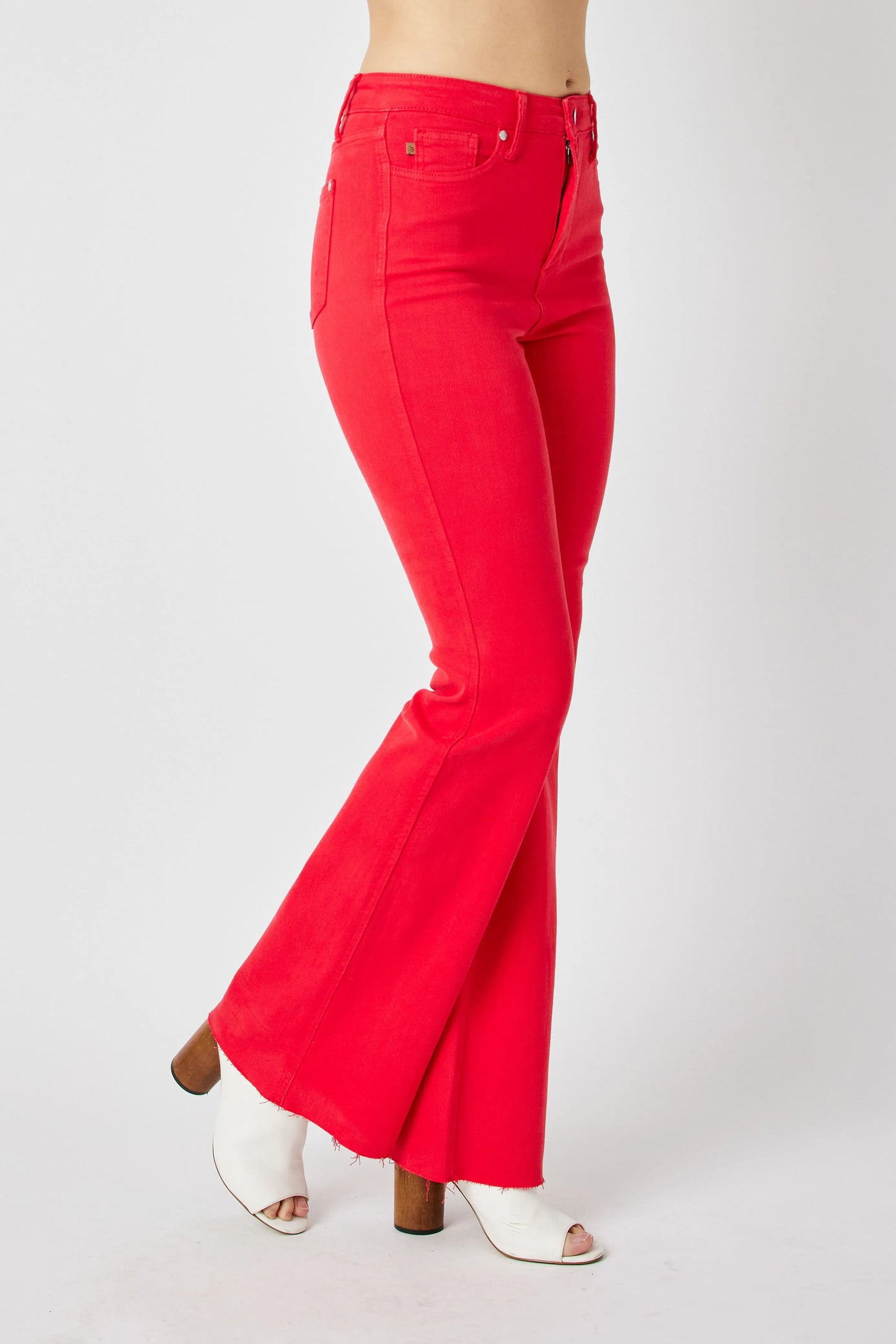 Judy Blue Full Size Hw Tummy Control Garment Dyed Flare Jeans Plus Size - Fashorio