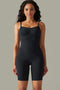 Spaghetti Strap Active Romper Black - Fashorio