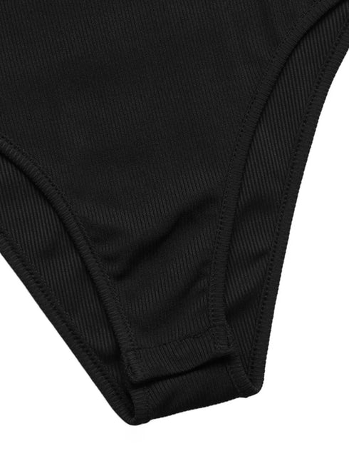 Flower Round Neck Long Sleeve Bodysuit - Fashorio