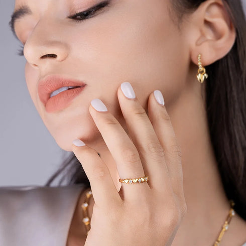 925 Sterling Silver Moissanite Heart Ring - Fashorio