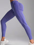 Ruched High Waist Active Leggings Blue Purple - Fashorio