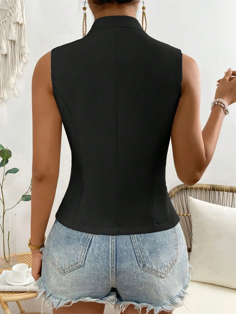 Button Down Vest Coat - Fashorio