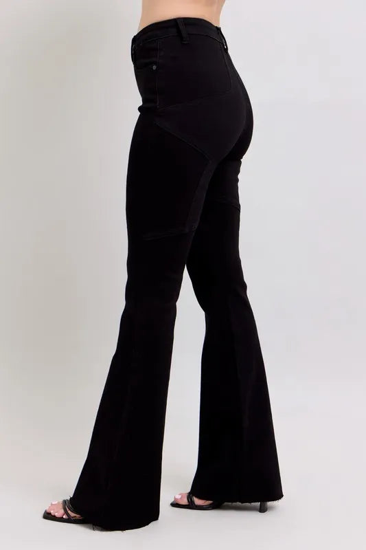 Judy Blue Full Size High Waist Star Seam Detail Flare Plus Size - Fashorio