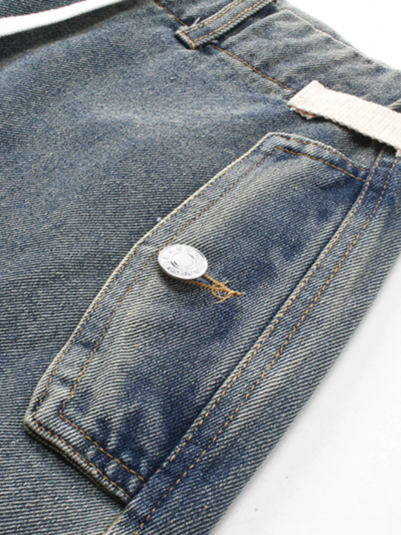 Men's Washed Loose Fit Cargo Denim Shorts - Fashorio