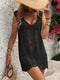 V-Neck Sleeveless Cover-Up Black - Fashorio