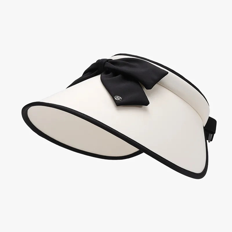 Bow Ice Silk Sun Hat Ivory One Size - Fashorio