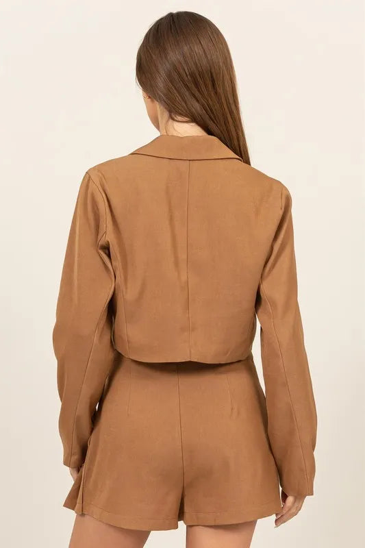 HYFVE Cropped Button-Down Blazer - Fashorio
