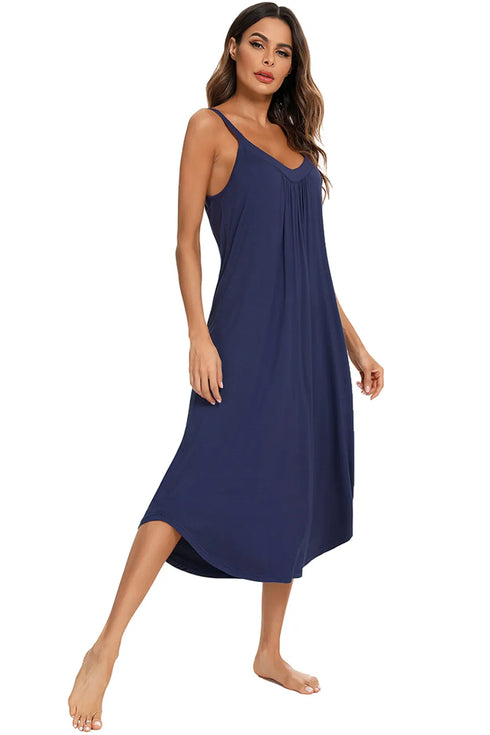 V-Neck Midi Lounge Dress - Fashorio