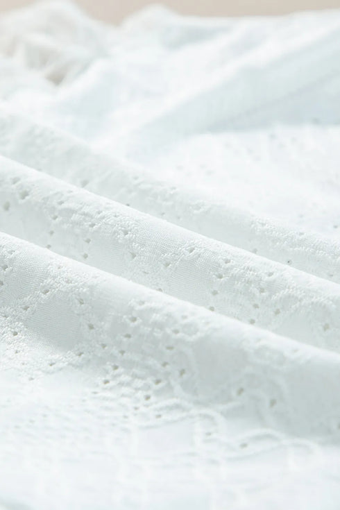 Eyelet Lace Long Sleeve Bodysuit - Fashorio