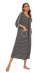 Round Neck Three-Quarter Sleeve Midi Night Dress - Fashorio