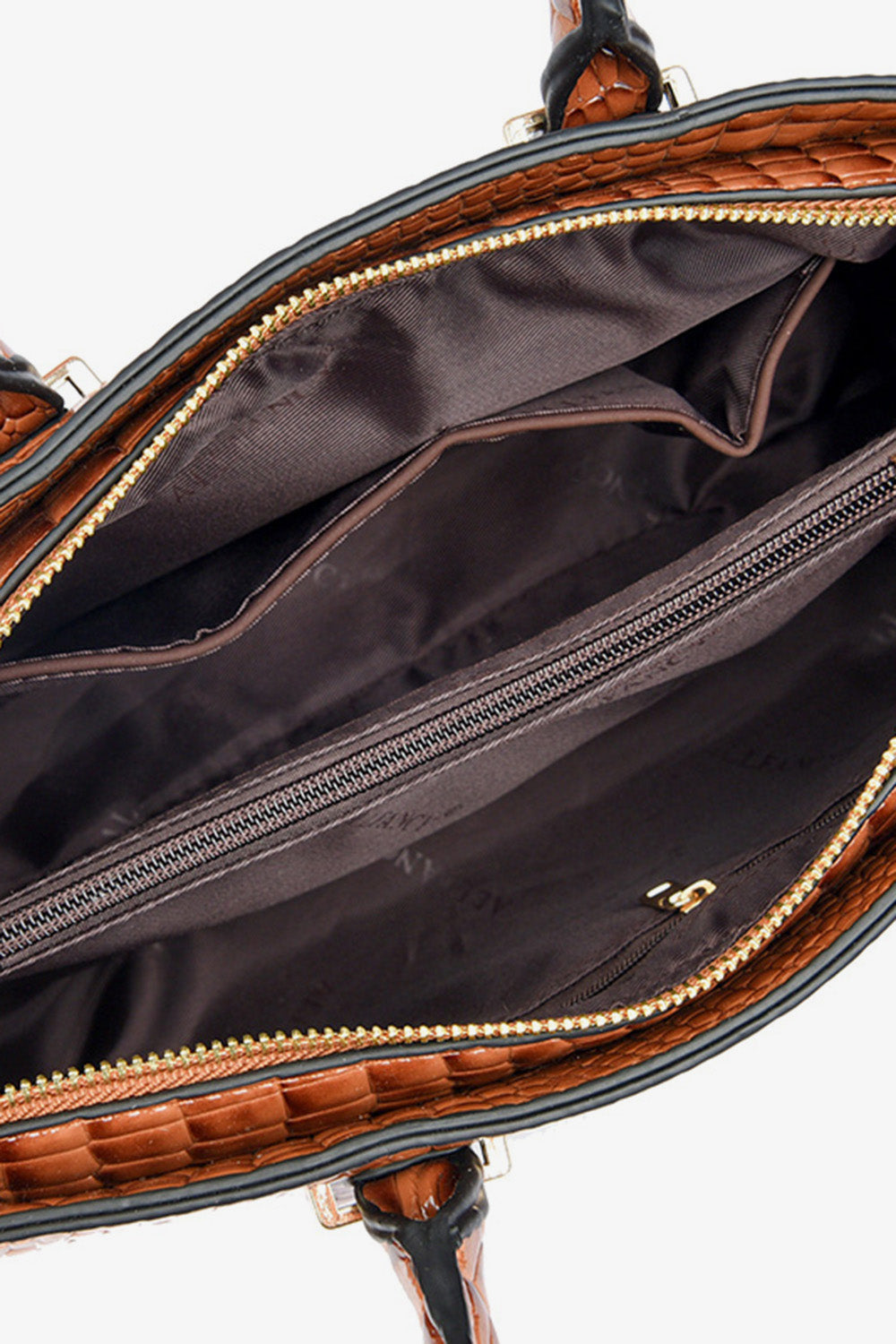Textured PU Leather Handbag - Fashorio