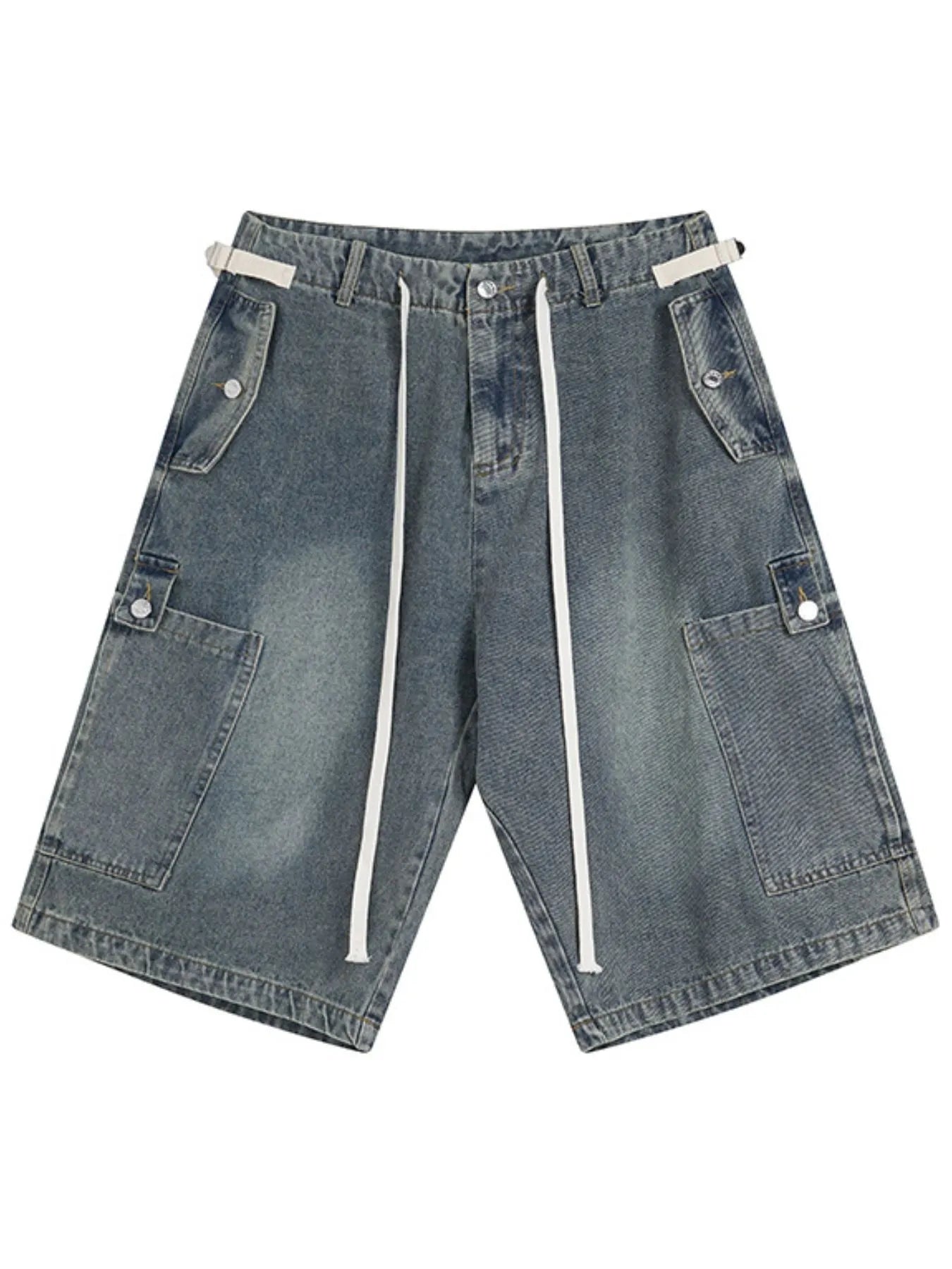 Men's Washed Loose Fit Cargo Denim Shorts - Fashorio