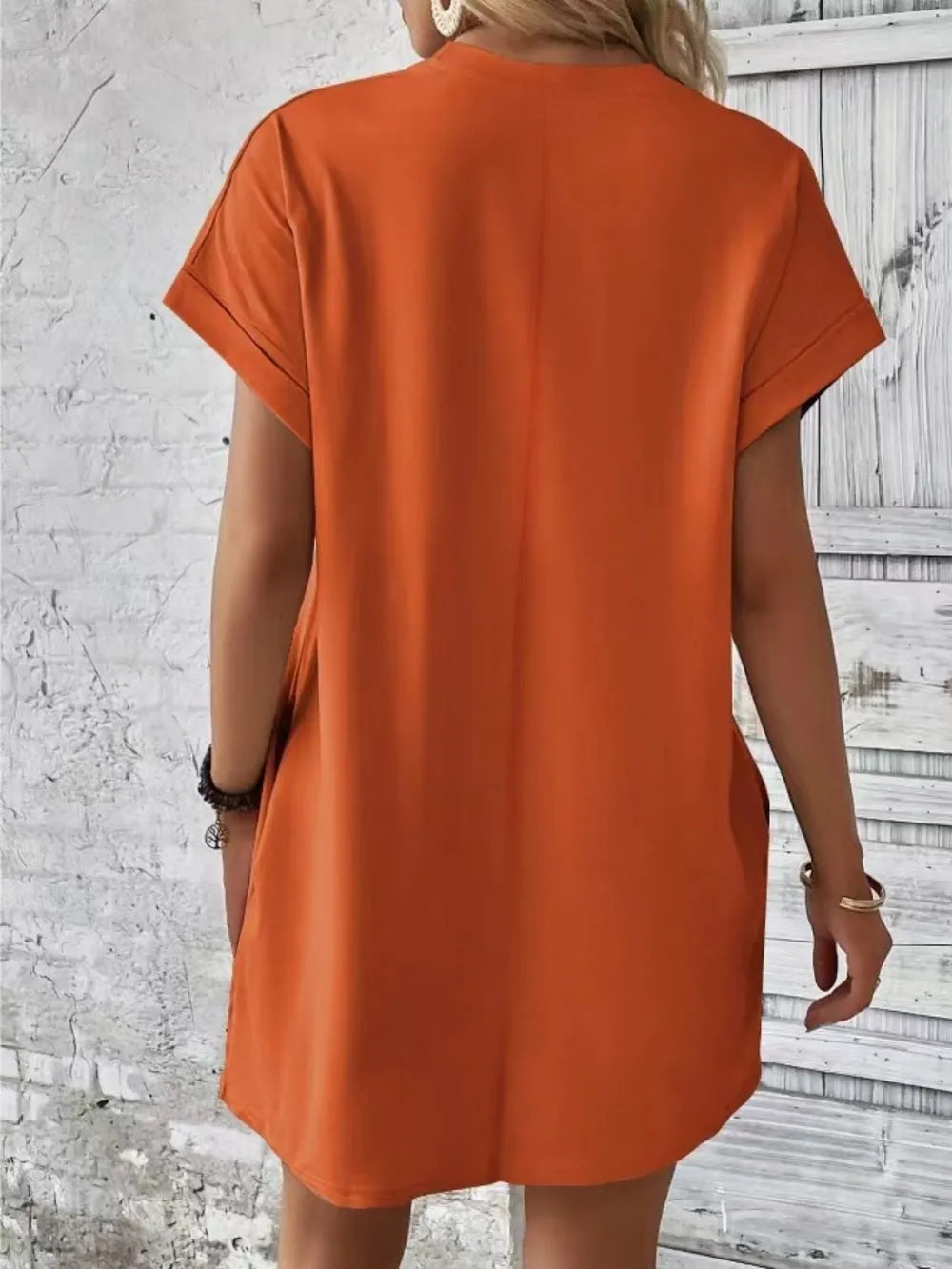 Casual Pocketed Short Sleeve Dress – Relaxed Everyday Comfort - Fashorio