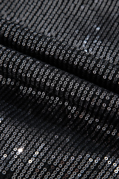 Sequin Surplice Long Sleeve Bodysuit - Fashorio