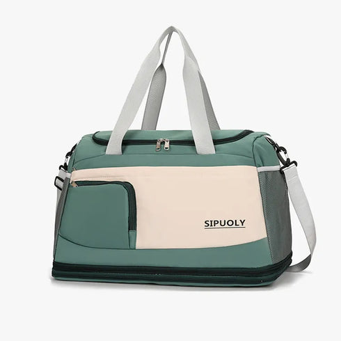 Color Block Oxford Cloth Travel Bag Sage One Size - Fashorio